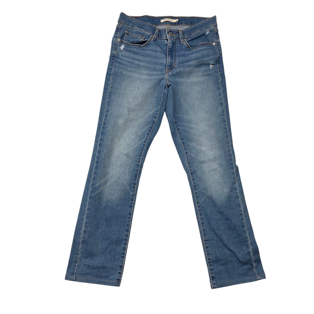 Levi's Classic Straight Jeans Women 4M Blue Cotton Blend Mid Rise SKU 7725